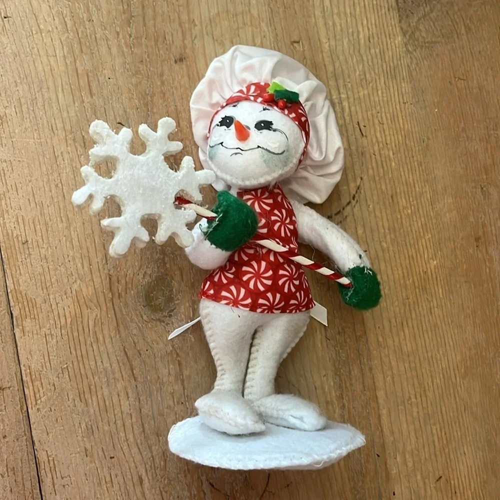 Annalee Peppermint Chef Snowman Holiday Christmas 2015 Snowflake Hat Apron